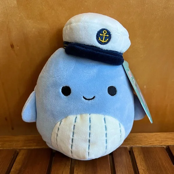 🟡NWT 5” Samir Whale Sailor Hat Squishmallow navy nautical anchor cap sea life - Picture 1 of 5